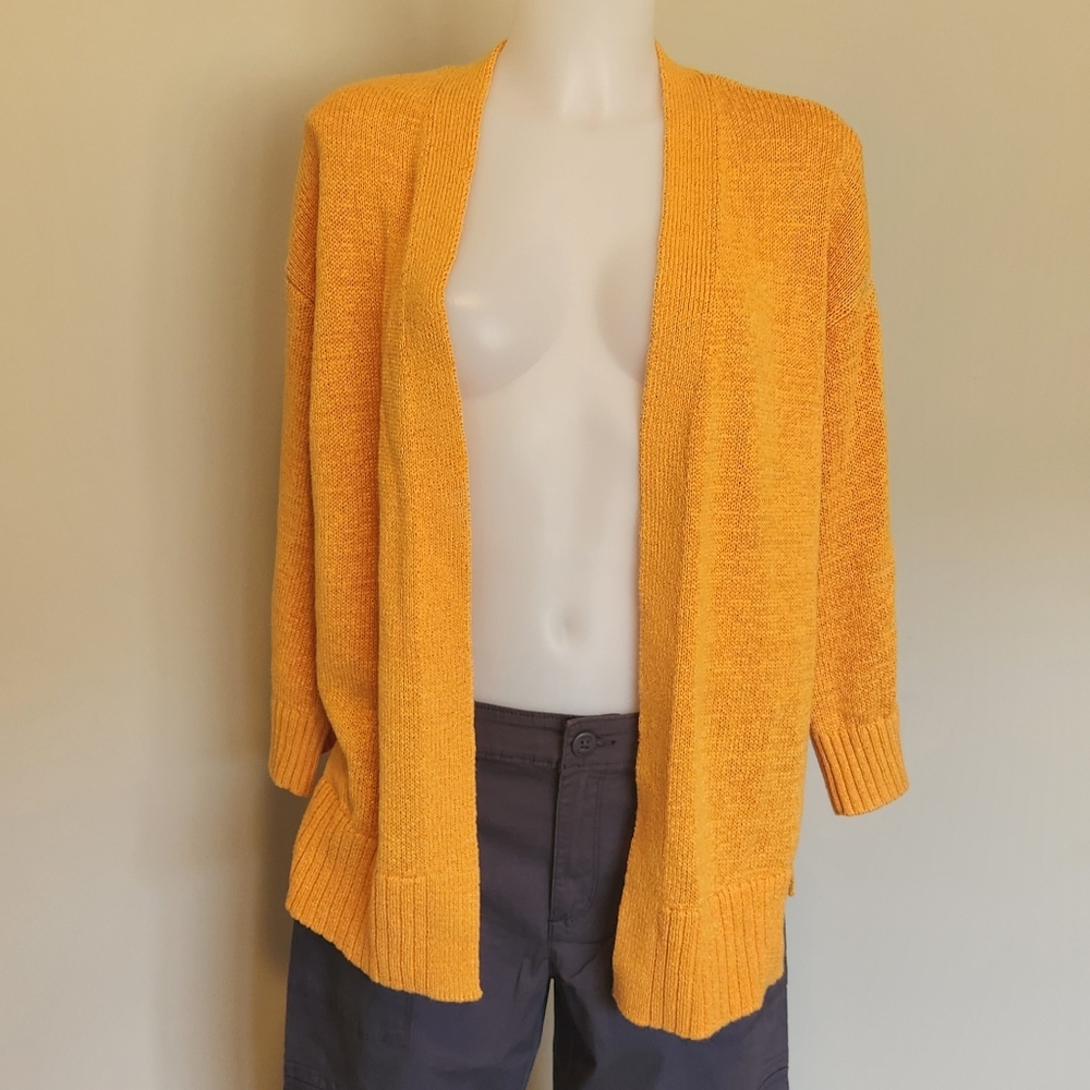 Open metallic thread cardigan